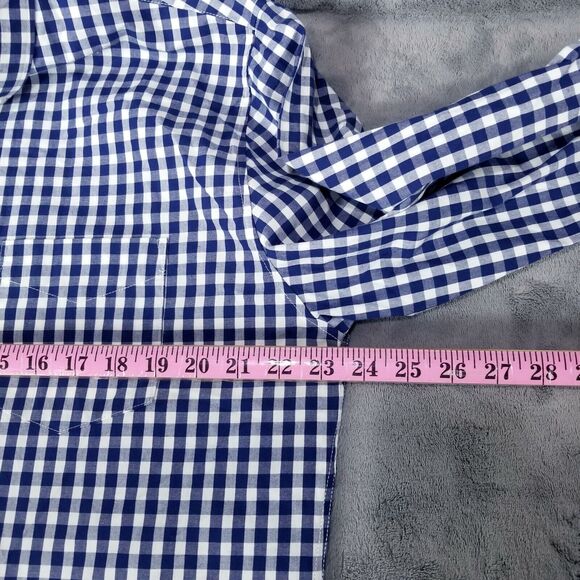 Luke & Dutch Shirt Mens XL Blue Plaid Button Down Long Sleeve Collared - Picture 4 of 9